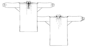 Black and white pattern flat-line drawing of front and back views of 204 Missouri River Boatman's Shirt.