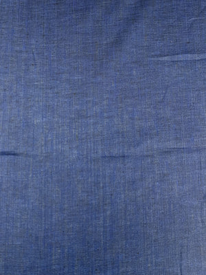 Cobalt blue linen fabric laid flat.