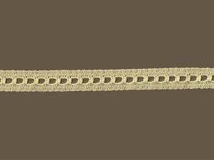 ivory lace beading trim on sepia background