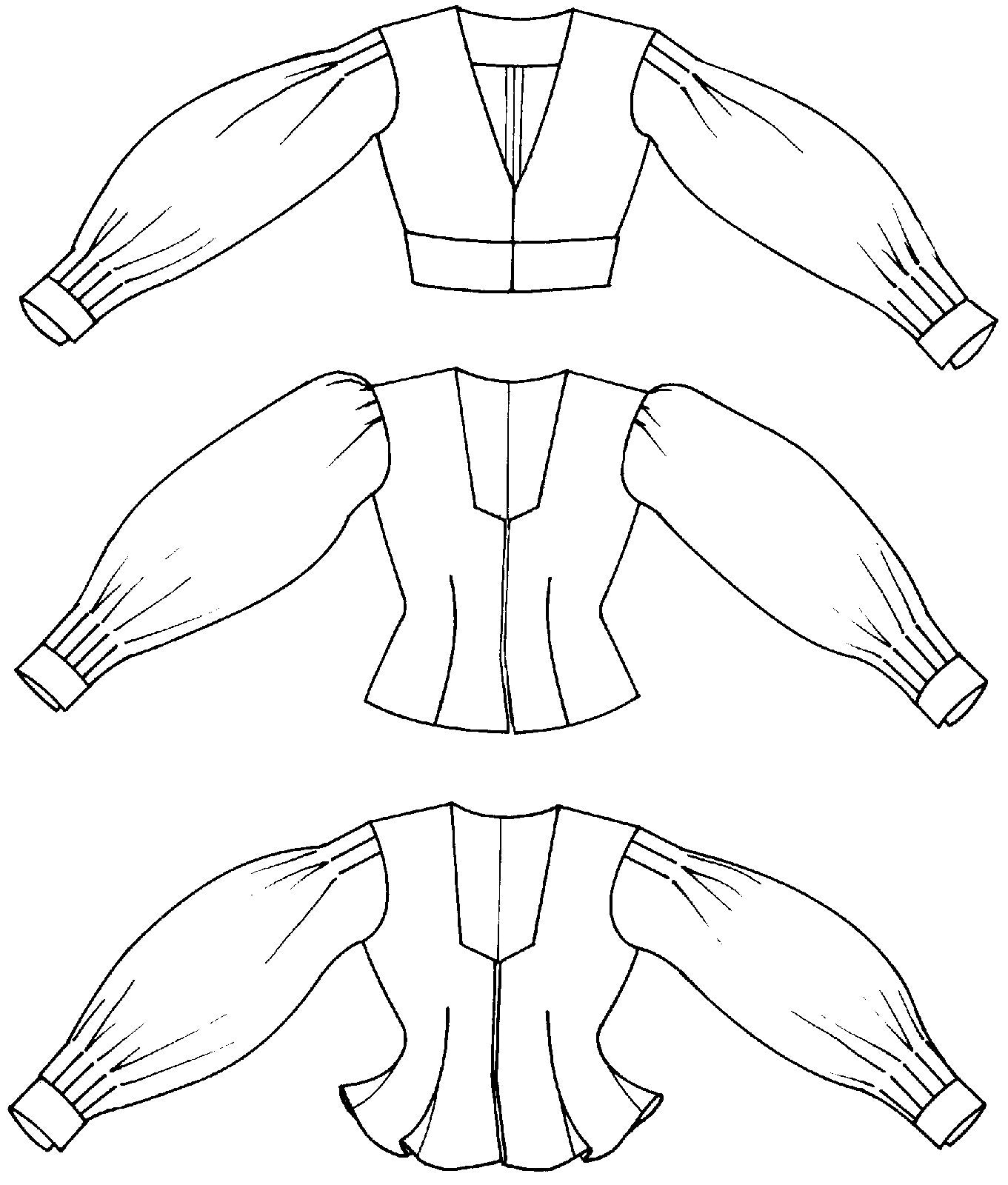 Flat line drawings of three views fronts.