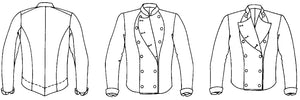 Line drawing of Belgian Military Chef's Jacket. 