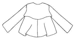 Black and white pattern drawing of the Metro Middy Blouse