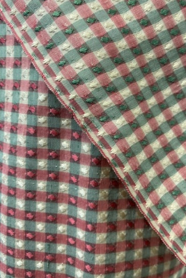 Silk Jacquard Gingham - Red and Green