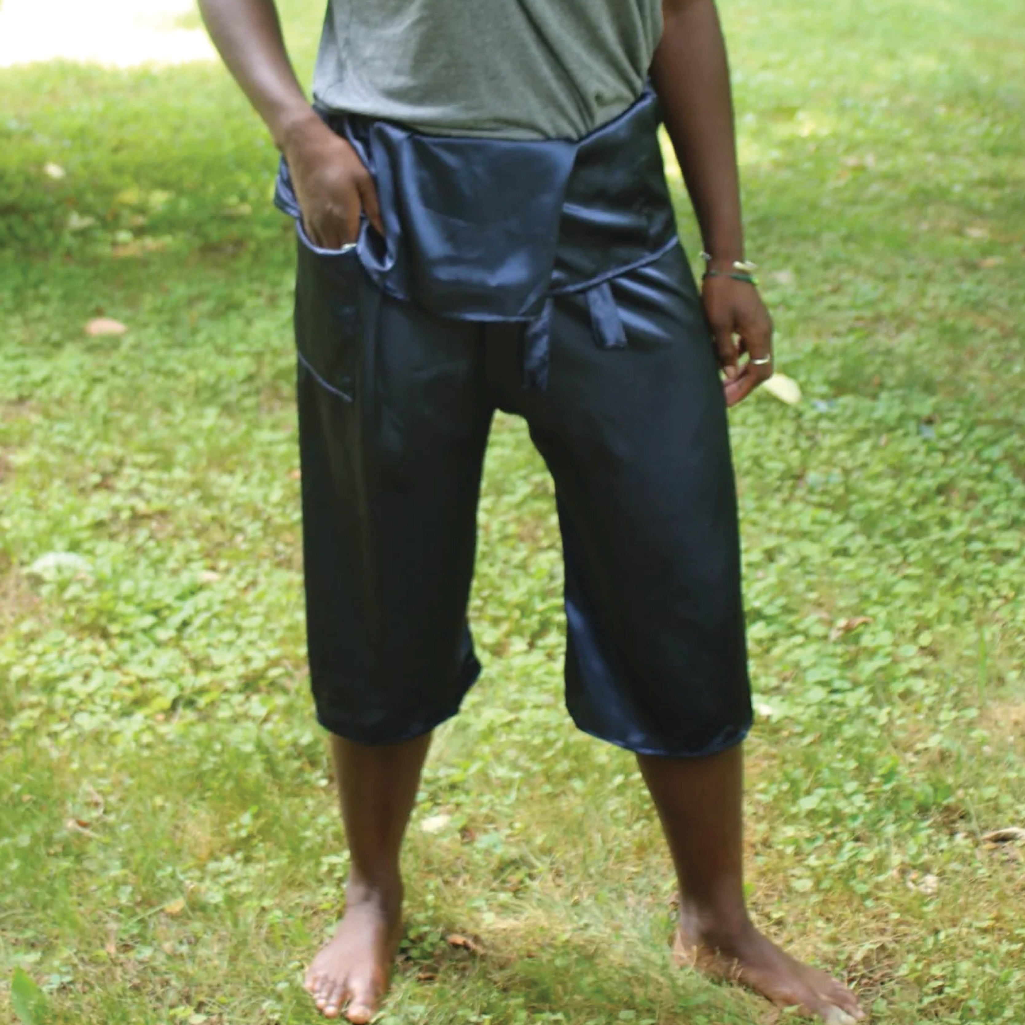 Fisherman Pants Linen Wrap Pants Mens Line Yoga Trousers Loose