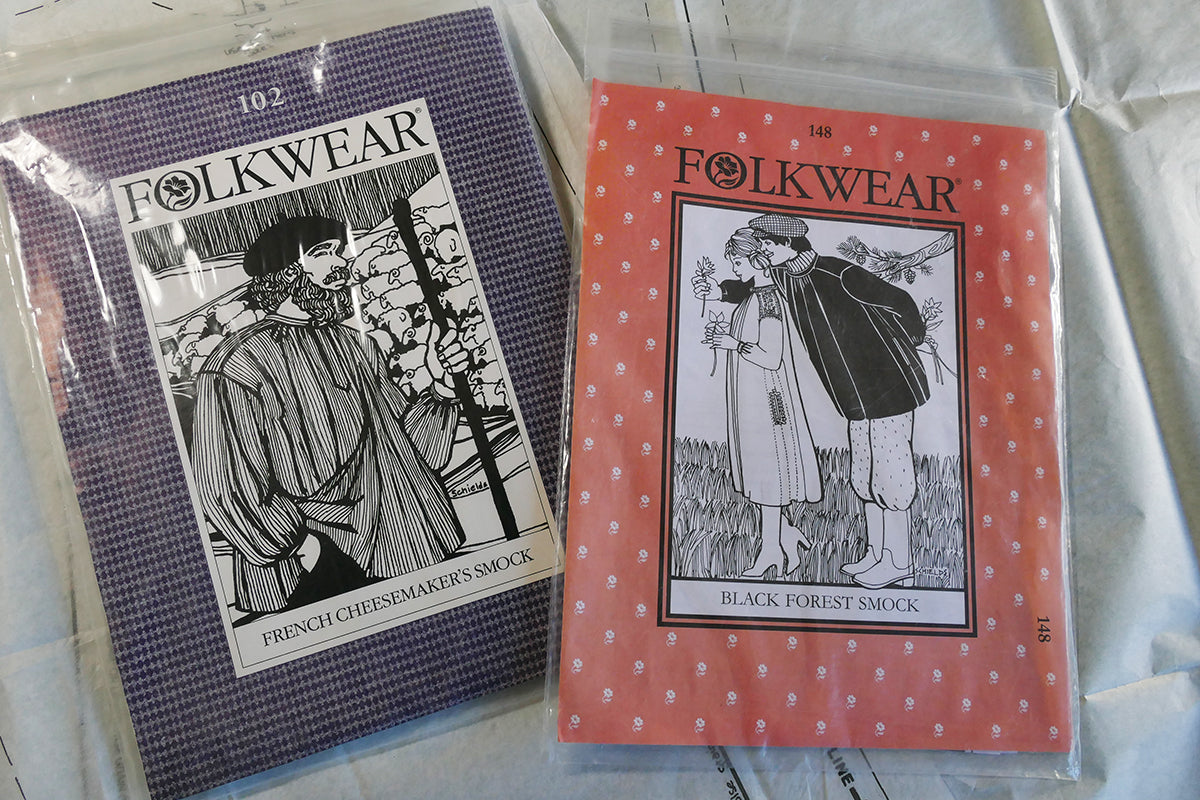 Photos of Folkwear 102 French Cheesemaker's Smock & 148 Black Forest Smock Patterns