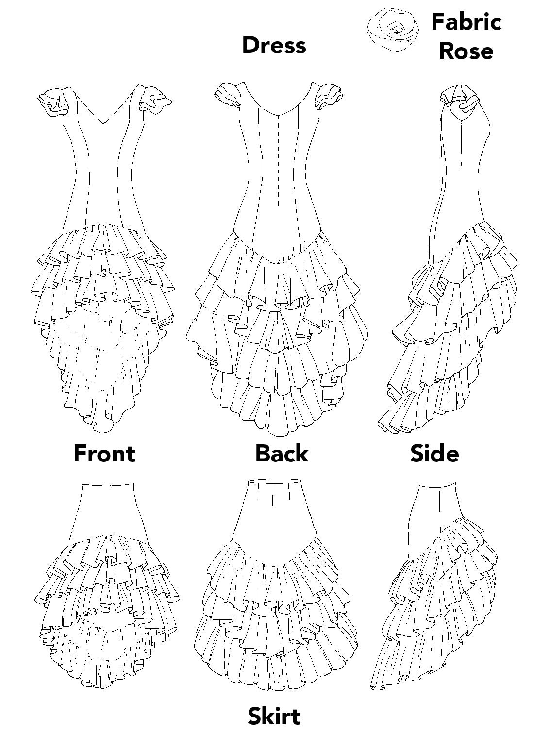 140 Flamenco Dress and Practice Skirt 140 Flamenco Dress and Practice Skirt