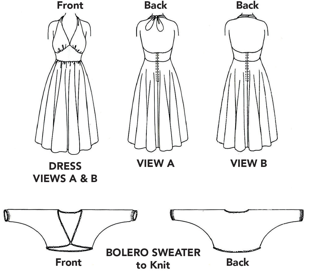 pen and ink drawing of three women wearing the blonde bombshell 