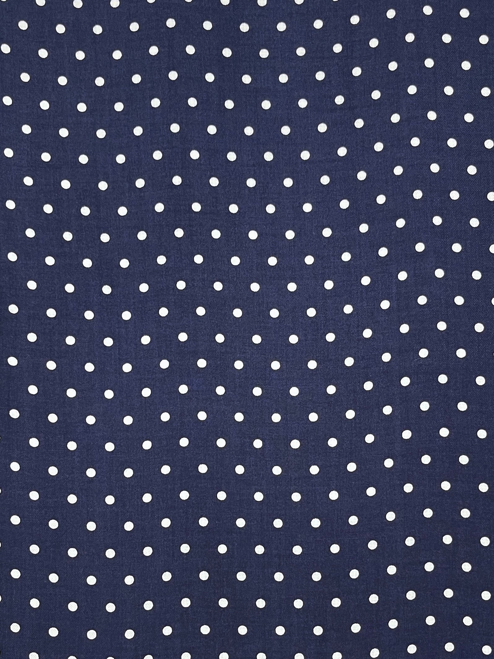 Viscose Twill - Navy Polka Dot