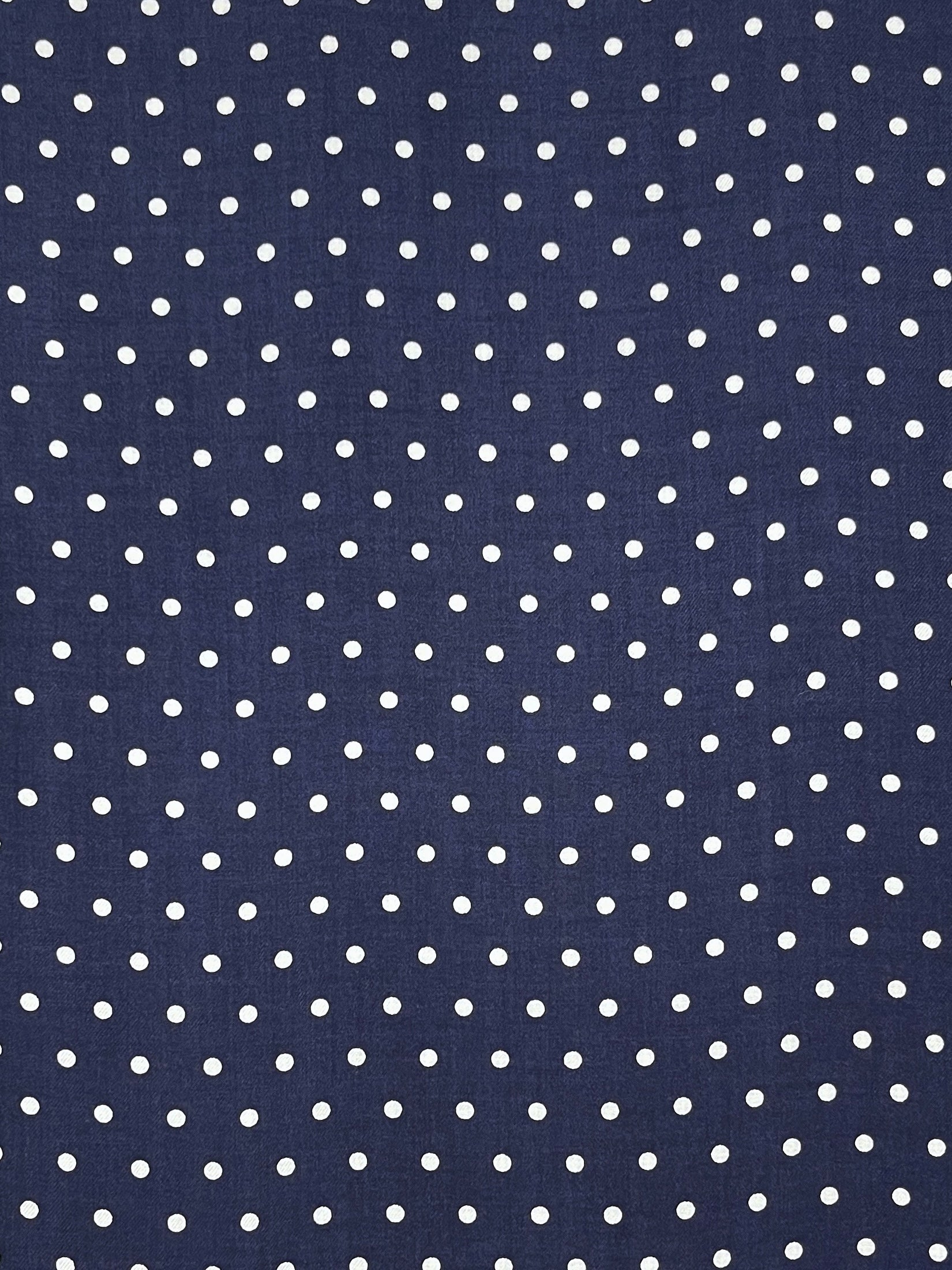 Viscose Twill - Navy Polka Dot