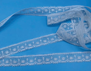 fine white edge lace on a blue background