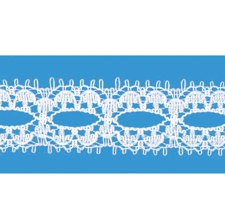 white lace on a blue background