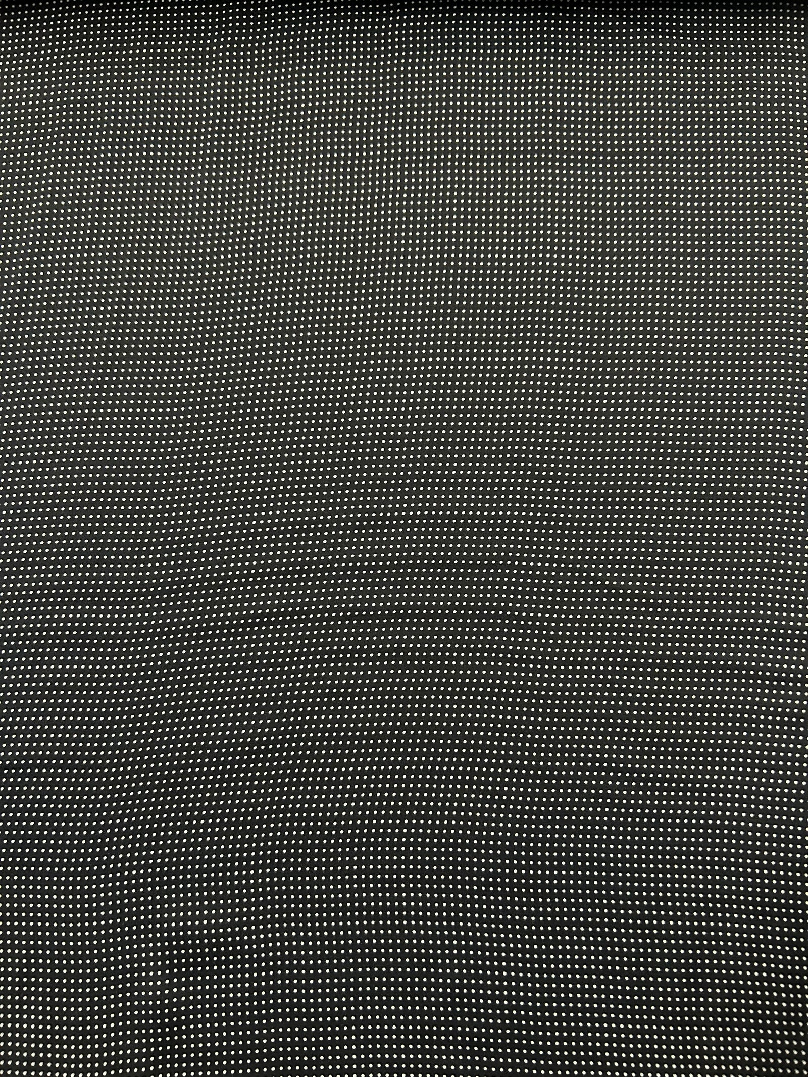 Close-up of a mini black and white polka dot fabric.