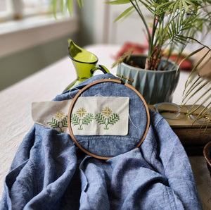 Folk Flourish Woodlands cross stitch folk embroidery kit