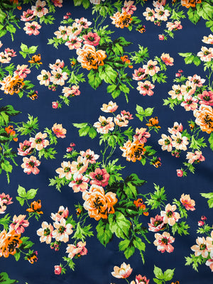Floral pattern on a dark blue background