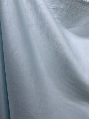  buttery pale aqua mid-weight (handkerchief) linen draped.