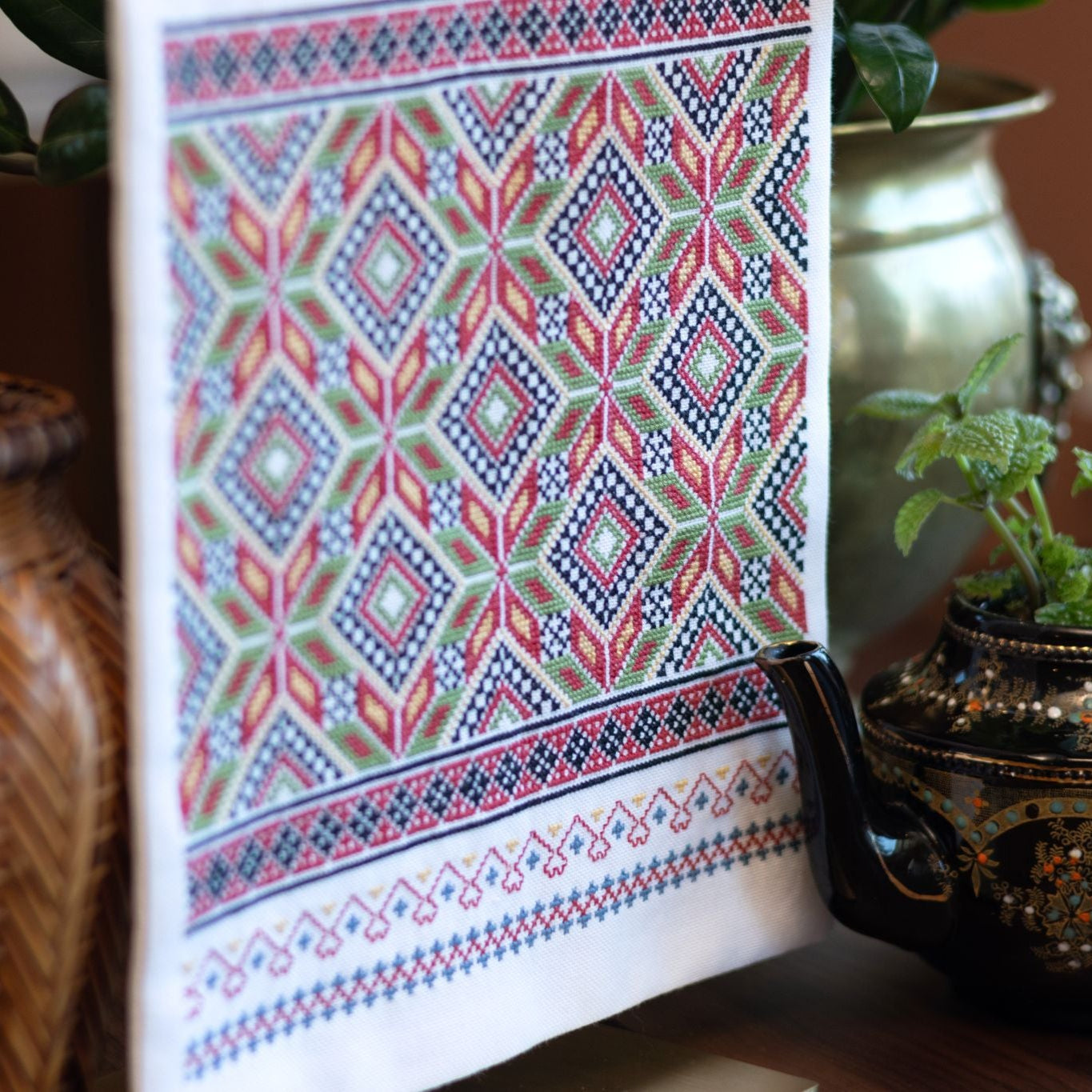 Scandinavian Sampler cross stitch folk embroidery kit