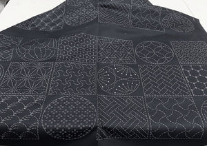 Washout Sashiko Panels - Cream, Navy, Black