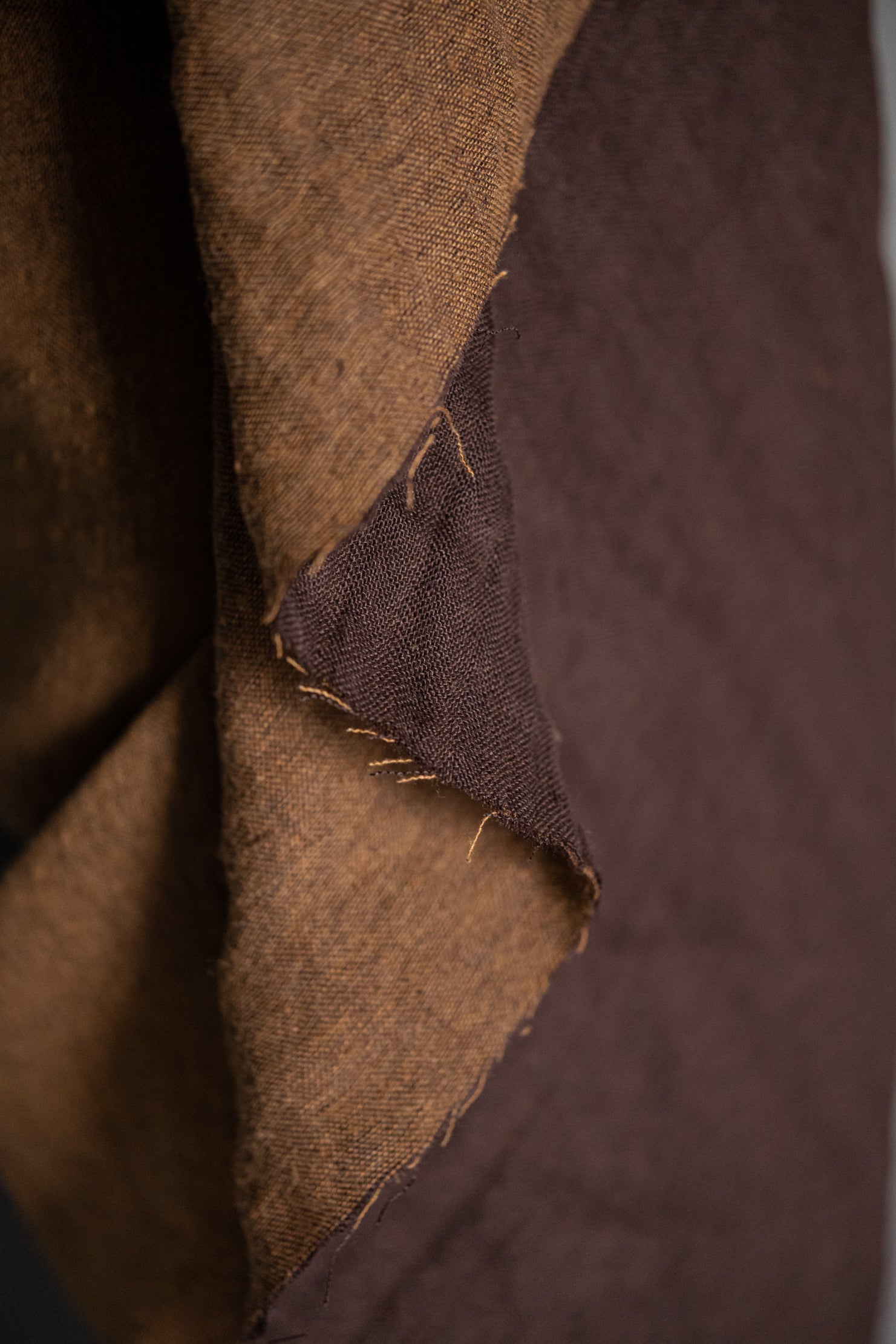 Black coffee linen wool fabric