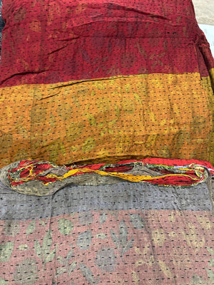 Kantha Cloth - Damask Wine