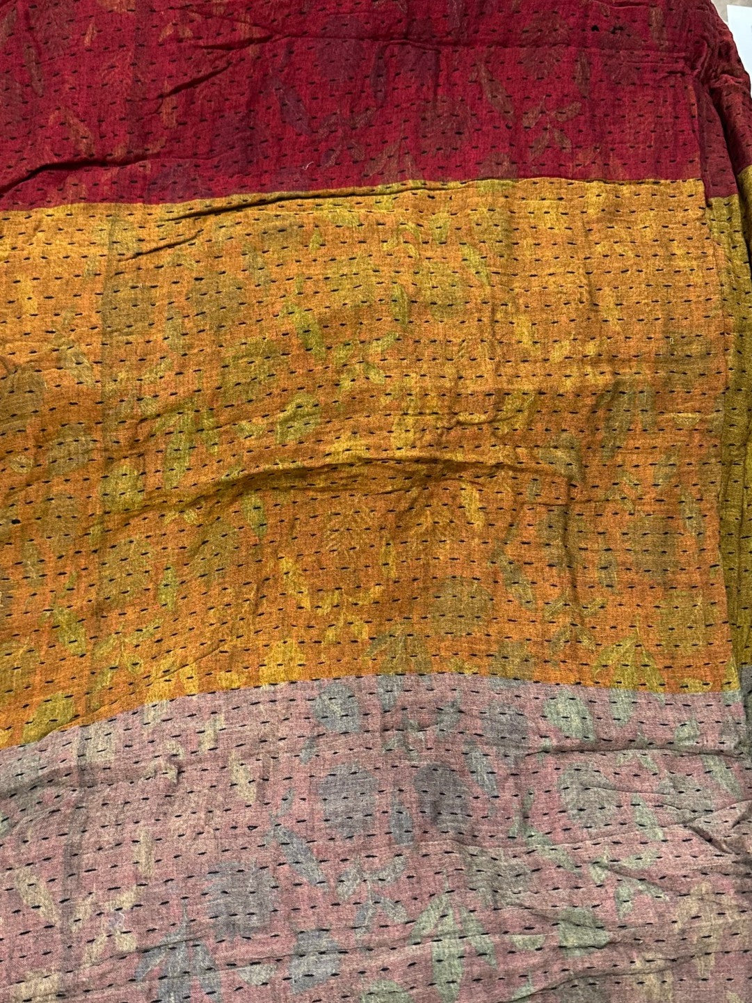 Kantha Cloth - Damask Wine