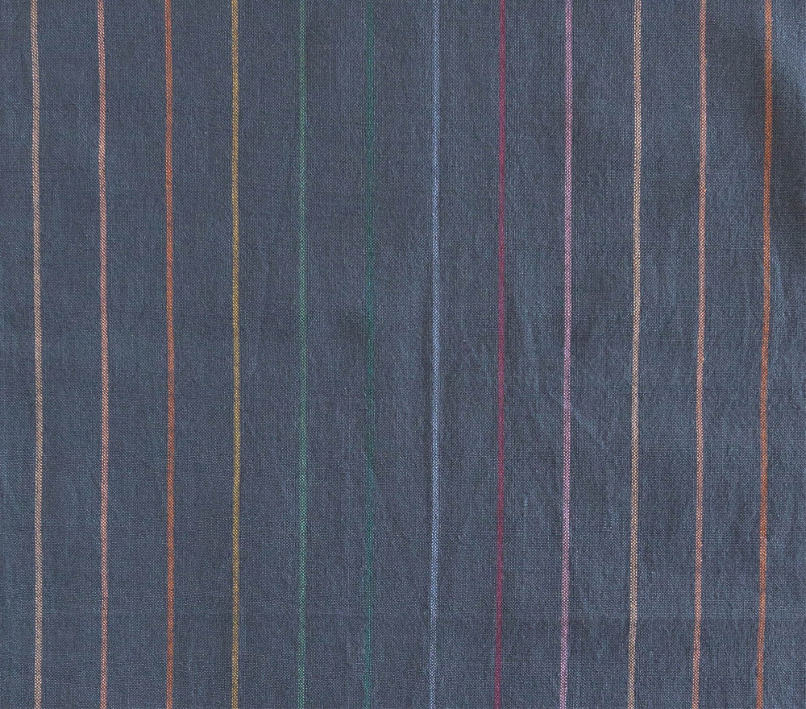 grey fabric with rainbow skinny stripes