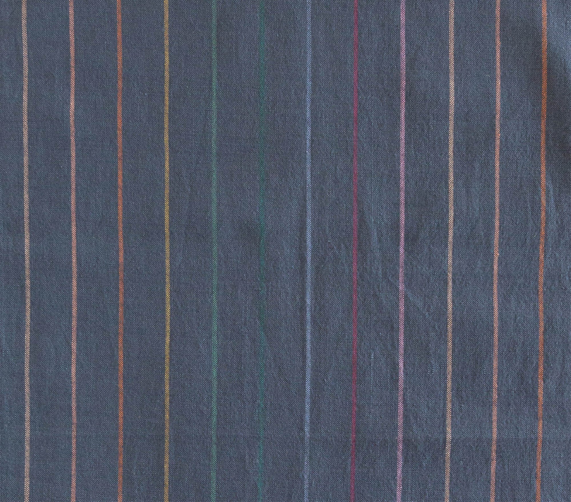 grey fabric with rainbow skinny stripes