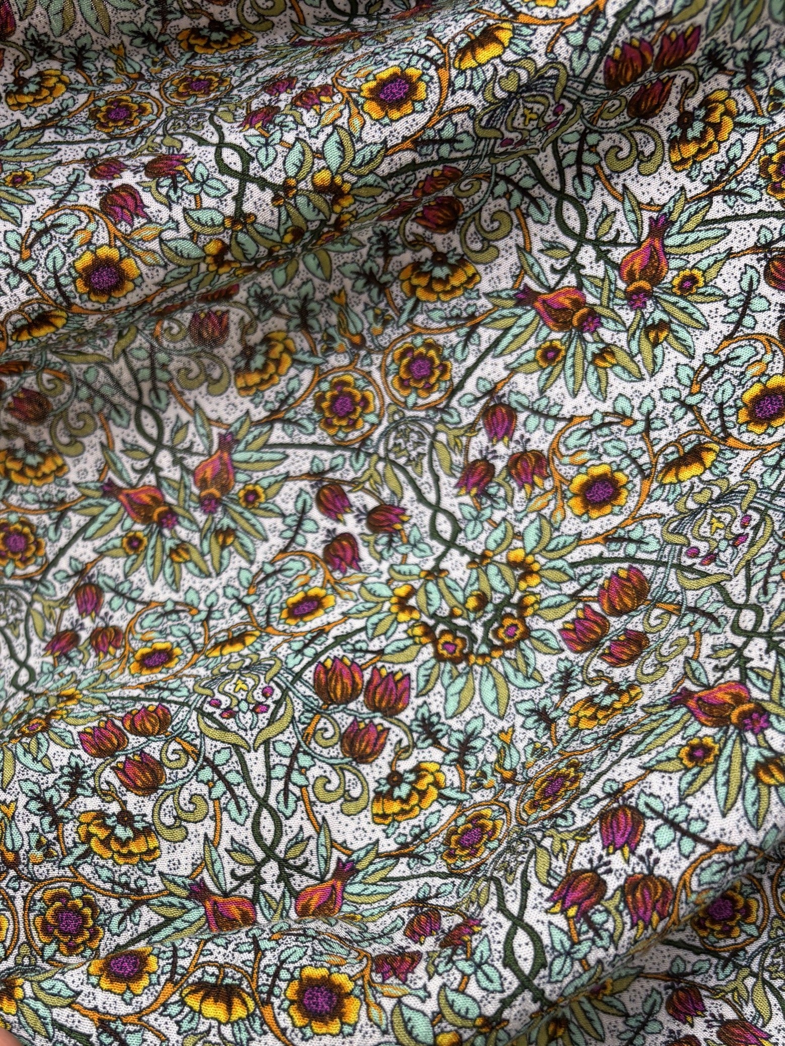 floral fabric with cream background