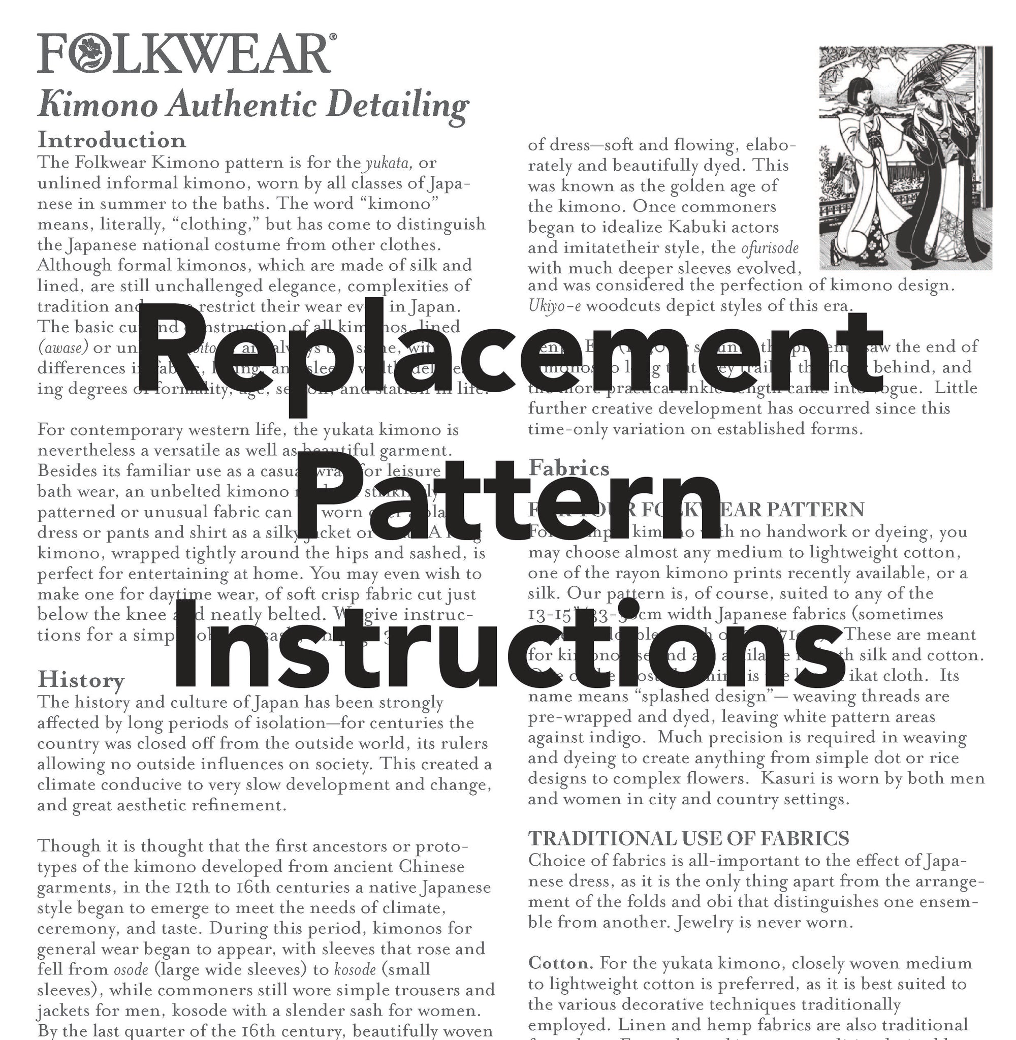 Replacement Pattern Instruction Pages