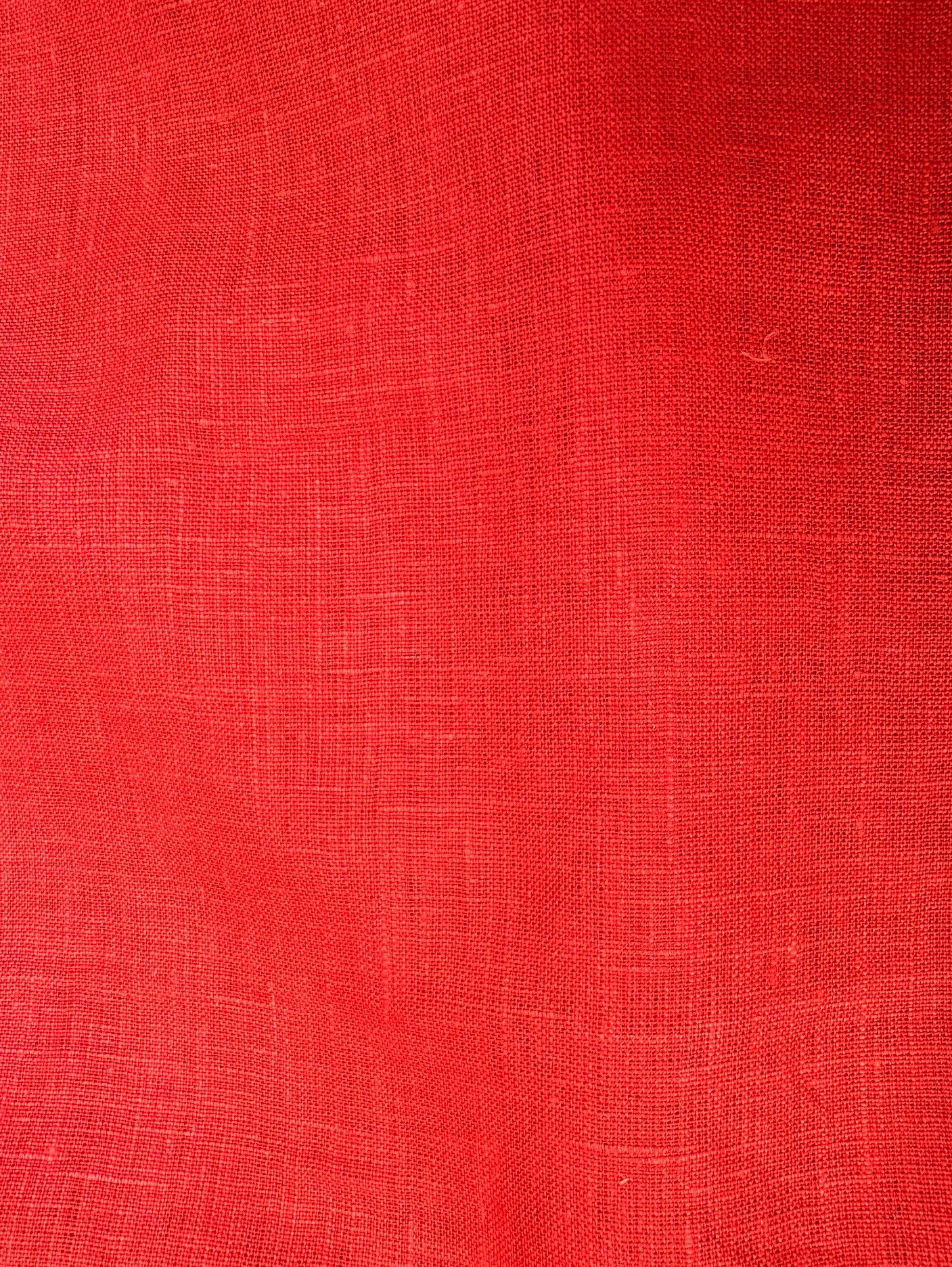 scarlet colored linen fabric