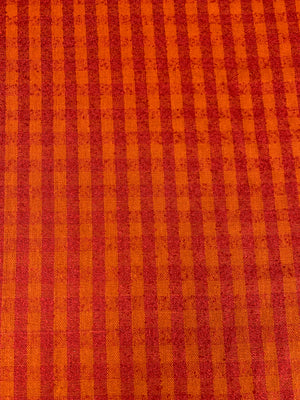 raw silk in a orange and red check