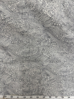 Textured fabric with wave pattern and measurement scale at the bottom