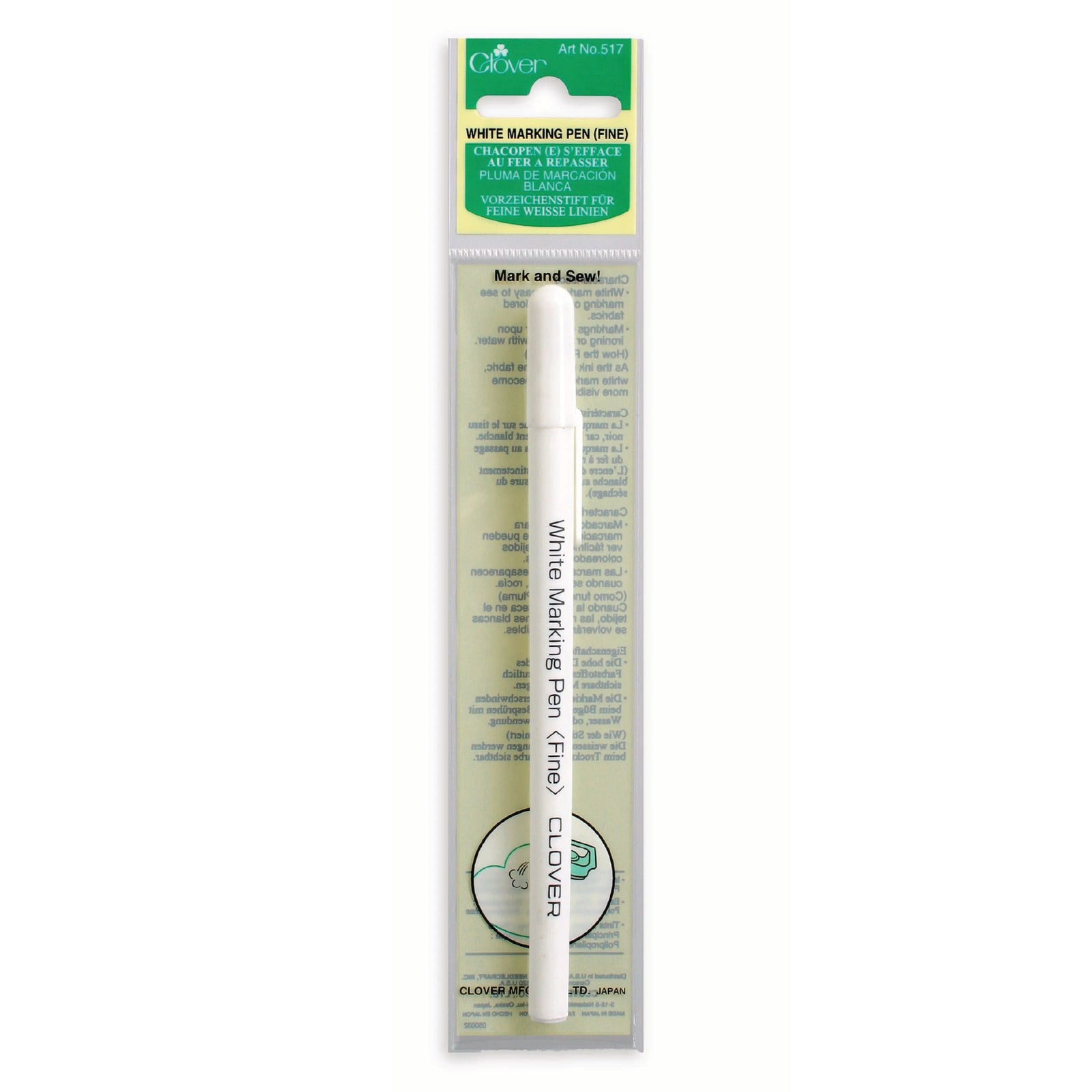 image of a white marking pen in its packaging from Clover