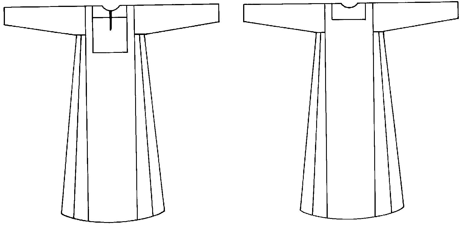 Flat drawings of the Gaza Dress