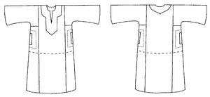 flat line drawings of front and back of 104 Egyptian shirt