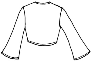 Flat line drawing of jacket back view