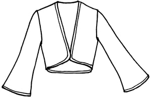 Flat line drawing of jacket front view