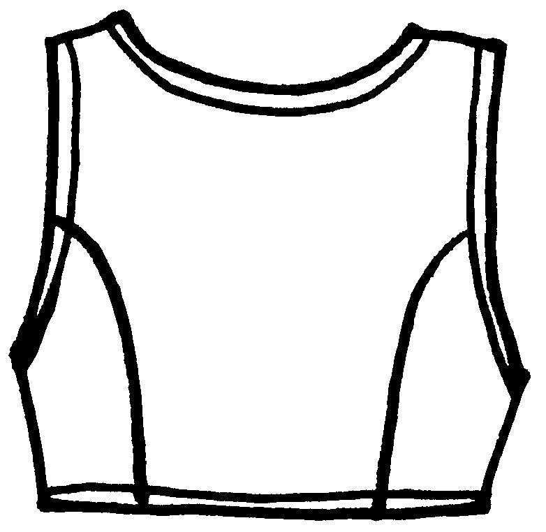 Flat line drawing of vest back view