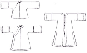 Flat line drawings of front of all three views.