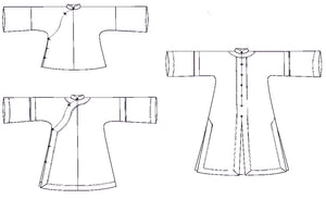 Flat line drawings of front of all three views.