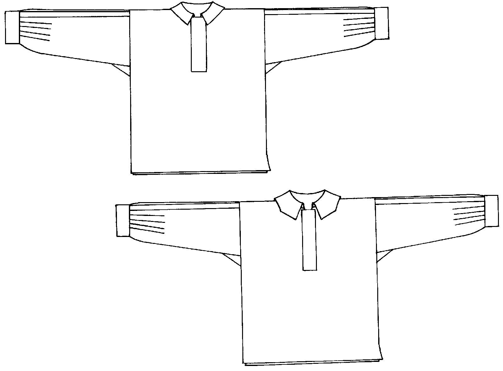 Flat line drawing of 120 Navajo Blouse.