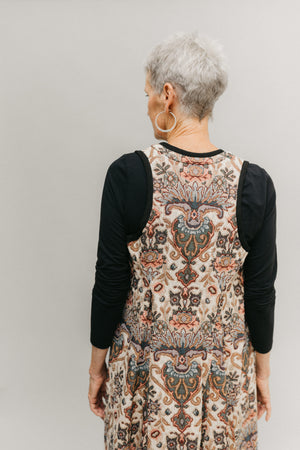 Photo of upper back of Long Greek Vest.