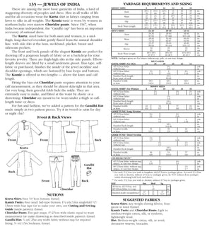 Photo of back cover shows size and yardage chart. Includes fabric suggestions and description.