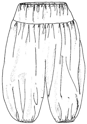 Flat line drawing of pantaloons