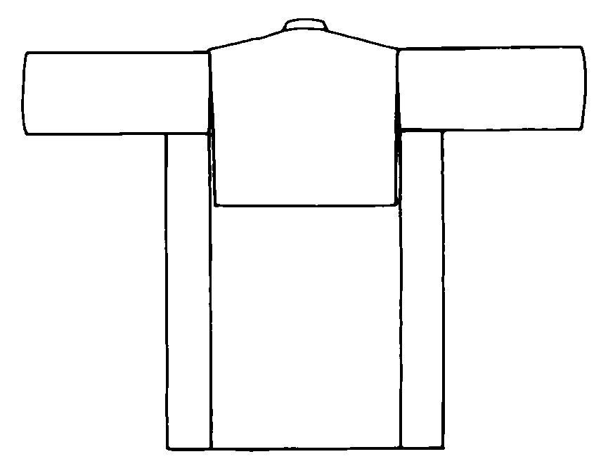 Flat line drawings of back view B