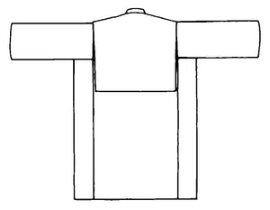 Flat line drawings of back view B
