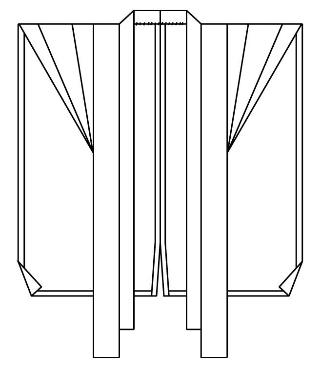 Flat line drawing of Kataginu