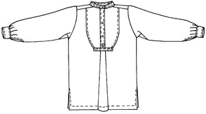 Flat line drawing of front view of Victorian Shirt