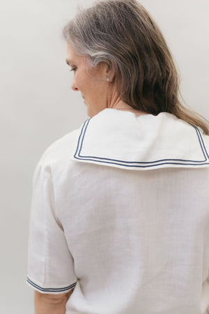 Back view of 211 Two Middies square Middy collar. 