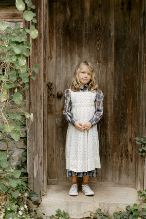 Denim Pinafore Dress, Children Wear, Kids Girls Wear, Color Sky Blue, 100%  Cotton, Age 5