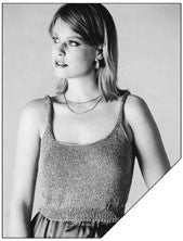 Black and white photo of a women wearing the 238 Knitted tank top.